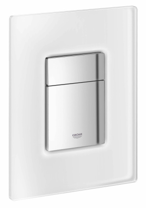 Панель смыва для унитаза GROHE Skate Cosmopolitan Glass, 3 режима, хром/да Винчи белый (38845MF0)