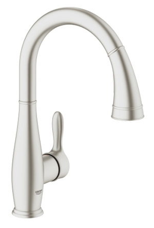 Смеситель для кухни GROHE Parkfield с вытяжным изливом, суперсталь (30215DC1)