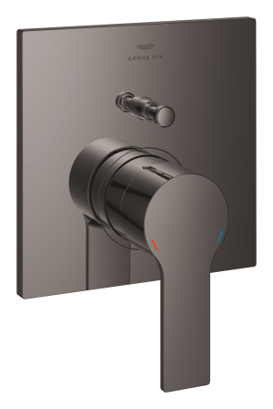 Внешняя часть смесителя для ванны GROHE Allure скрытого монтажа на 2 потребителя, квадратная, темный графит глянец (19315A01)