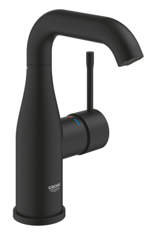 Смеситель для раковины GROHE Essence без донного клапана, M-size, фантомный черный (24176KF1)