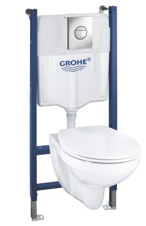 Комплект инсталляции GROHE Solido 4 в 1 с подвесным унитазом и сиденьем (39498000)