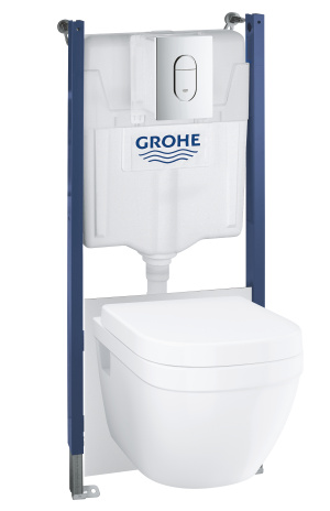 Комплект инсталляции GROHE Solido 5 в 1 с подвесным унитазом и сиденьем (39700000)