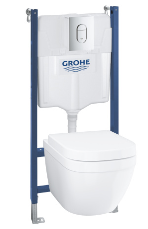 Комплект инсталляции GROHE Solido 5 в 1 с унитазом Euro Ceramic и сиденьем (39535000)