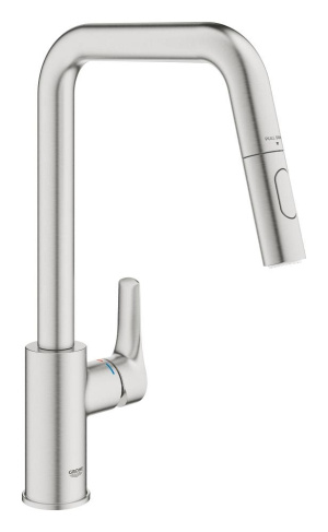 Смеситель для кухни GROHE Eurosmart выдвижной, суперсталь (30619DC0)