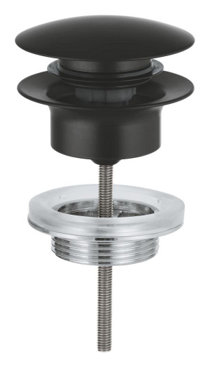 Донный клапан для раковины GROHE Push-Open, матовый черный (1024642430)