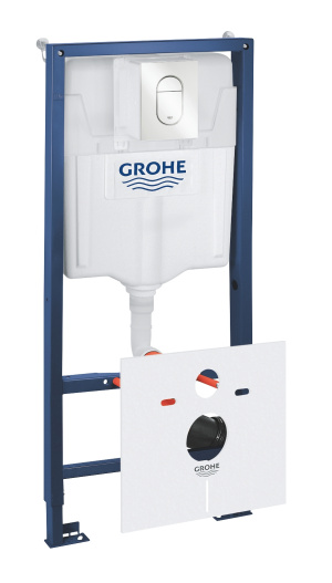 Комплект инсталляции для унитаза GROHE Rapid SL 4 в 1 с панелью смыва Arena Cosmopolitan S, альпин-белый (39549SH0)