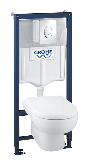 Инсталляция GROHE Solido Perfect с подвесным унитазом и панелью смыва Skate Air (39191000)