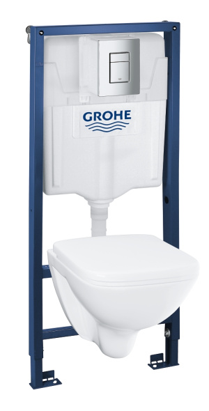 Комплект инсталляции GROHE Solido 4 в 1 с подвесным унитазом Lecico и сиденьем (39467000)