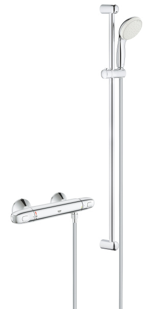 Термостат для душа GROHE Grohtherm 1000 с душевым гарнитуром, хром (34824004-DP) (ПОВРЕЖДЕНА УПАКОВКА)
