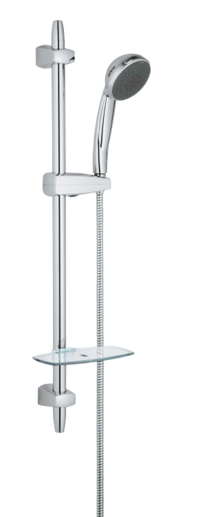 Душевой гарнитур GROHE Vitalio Comfort 100 с мыльницей, 3 режима струи, душевая штанга 600 мм, 9,5 л/мин, хром (28732000)