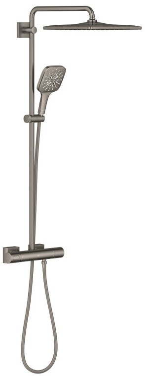 Душевая система GROHE Rainshower SmartActive 310 Cube с термостатом для душа, темный графит матовый (26837AL0)