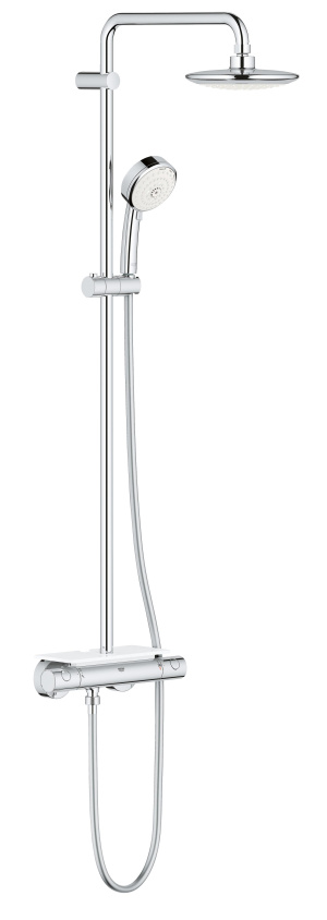 Душевая система GROHE Euphoria 190 с термостатическим смесителем и полочкой, хром (26249000)