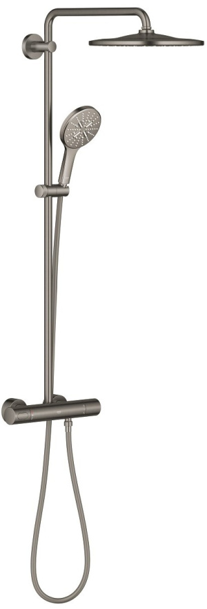 Душевая система GROHE Rainshower SmartActive 310 с термостатом для душа, темный графит матовый (26836AL0)