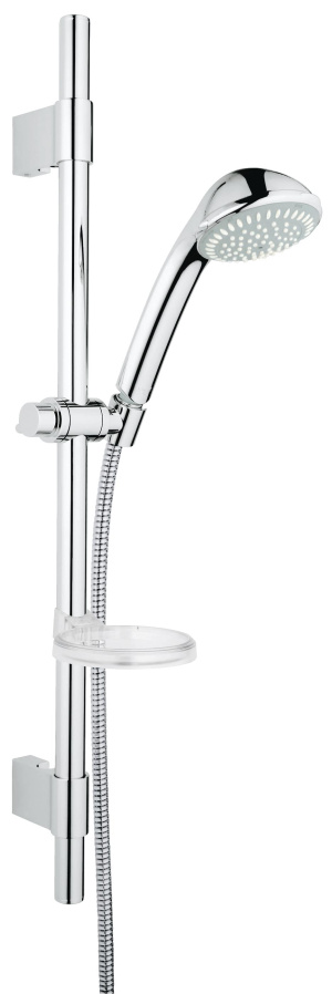 Душевой гарнитур GROHE Relexa Ultra 100 с мыльницей, 3 режима струи, душевая штанга 600 мм, 5 л/мин, хром (27132000)