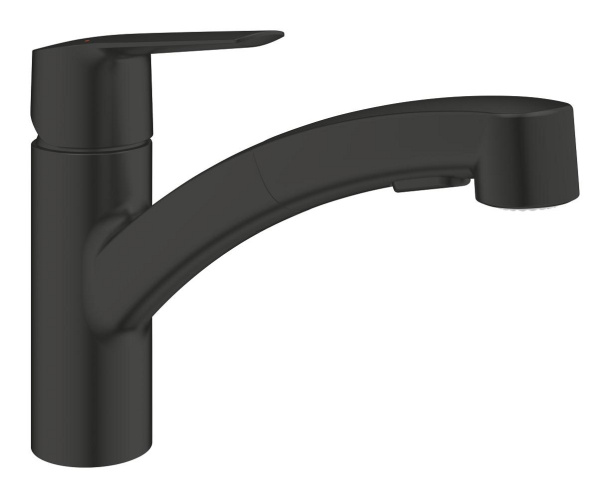 Смеситель для кухни GROHE Start c вытяжным изливом 2jet, черный (303072431)
