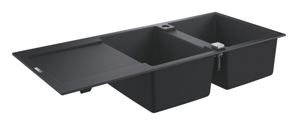 Мойка GROHE K500 с двумя чашами, 1160 x 500 мм, черный гранит (31647AP0)