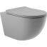Унитаз подвесной Aqueduto OVO 525*360 безободковый, сиденье с микролифтом, серый матовый (OVO0130)