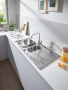 Мойка GROHE из нержавеющей стали с корзинчатым вентилем, оборачиваемая, K400, 60-S 97/50 1.5 (31567SD0)
