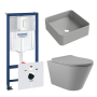 Комплект инсталляции GROHE Rapid SL 38772SH0 с унитазом Aqueduto CONE CONT2130 и раковиной Aqueduto ESPIRAL ESP0330 (NW0575)