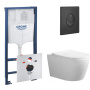 Комплект инсталляции GROHE Rapoid SL 3 в 1 с унитазом Aquatek АУРА AQ1805T-00 и звукоизоляционным комплектом (NW0775)