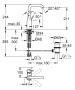 Смеситель для раковины GROHE Essence с донным клапаном, L-size, никель матовый (24174EN1)