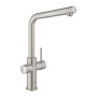 Смеситель для кухни GROHE Blue Home с системой фильтрации, охлаждения и газирования воды, Wi-Fi, суперсталь (31454DC1)