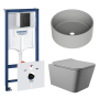 Комплект инсталляции GROHE Solido 38811KF0 с унитазом Aqueduto MACIO MAC0130 и раковиной Aqueduto ESPIRAL D400 ESP0130 (NW0403)