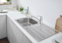 Мойка из нержавеющей стали с корзинчатым вентилем GROHE K500, 100/50 (31563SD1)
