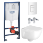 Комплект инсталляции GROHE Rapid SL 38772SH0 с унитазом Aquatek ДИВА AQ2012-00 и сиденьем с микролифтом (NW0319)