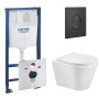 Комплект инсталляции GROHE Rapoid SL 3 в 1 с унитазом Aquatek ВЕГА AQ1804T-00 и звукоизоляционным комплектом (NW0776)