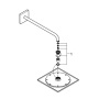 Верхний душ GROHE Rainshower F-Series 254, 1 режим, 422 мм, хром (26259000)