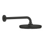 Верхний душ GROHE Tempesta 210 с душевым кронштейном 286 мм, матовый чёрный (1022182430)