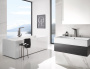 Смеситель для раковины GROHE Allure Brilliant на 3 отверстия, с донным клапаном и высоким изливом, темный графит глянец (20344A00)