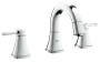 Смеситель для раковины GROHE Grandera на 3 отверстия, с донным клапаном и низким изливом, хром (20417000)