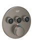 Внешняя часть термостата для душа GROHE Grohtherm SmartControl на 3 потребителя, круглая, сатиновый графит (29121MG0)
