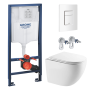 Комплект инсталляции GROHE Rapid SL 38772SH0 с унитазом AQUAme AQM2002L и сиденьем с микролифтом, смыв Quiet (NW0283)