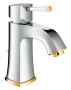 Смеситель для раковины GROHE Grandera с донным клапаном, хром/золото (23303IG0)
