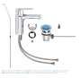 Смеситель для раковины GROHE Ge с донным клапаном, хром (23454000)