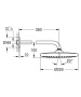 Верхний душ GROHE Tempesta 250, 9,5 л/мин, 1 режим, 380 мм, черный матовый (266682430)