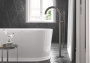 Внешняя часть смесителя для ванны GROHE Atrio напольного монтажа, двухвентильный, темный графит матовый (25044AL3)