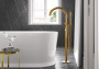Внешняя часть смесителя для ванны GROHE Atrio напольного монтажа, двухвентильный, холодный рассвет глянец (25044GL3)