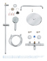 Душевая система с термостатом для ванны, GROHE Euphoria System 260, хром, (26114001)