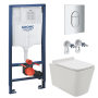 Комплект инсталляции GROHE Rapid SL NW0145/S с унитазом AQUAme AQM2003 и сиденьем с микролифтом (NW0275)