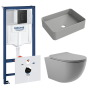 Комплект инсталляции GROHE Solido 38811KF0 с унитазом Aqueduto OVO OVO0130 и раковиной Aqueduto ESPIRAL ESP0430 (NW0479)