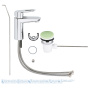 Смеситель для раковины GROHE BauLoop с донным клапаном, хром (23335000)