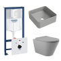 Комплект инсталляции GROHE Rapid SL 38772SH0 с унитазом Aqueduto CONE CON0130 и раковиной Aqueduto ESPIRAL ESP0330 (NW0368)