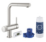 Смеситель для кухонной мойки GROHE Blue Pure Minta с функцией фильтрации, с фильтром в комплекте, суперсталь (30382DC0)