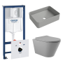 Комплект инсталляции GROHE Rapid SL NW0145/S с унитазом Aqueduto CONE CON0130 и раковиной Aqueduto ESPIRAL ESP0430 (NW0489)
