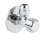 Угловой вентиль GROHE с металлической розеткой и уплотнительным кольцом, 1/2"*3/8", хром (22023000)