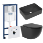Комплект инсталляции GROHE Rapid SL 3 в 1 (NW0145/S) с унитазом Aqueduto OVO OVOT2140 и раковиной Aqueduto ESPIRAL ESP0440 (NW0658)